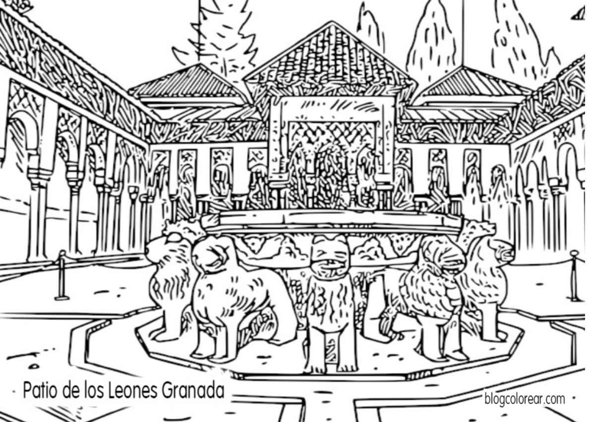 cosa hacer peques colorear dibujo dibujar alhambra granada